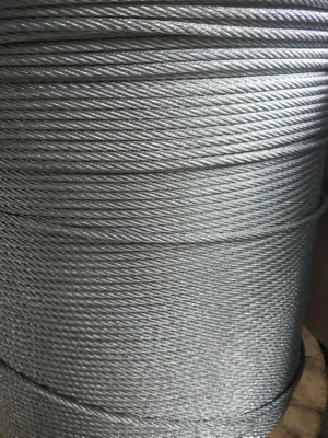 Cuerda de alambre de acero galvanizada 6x7 + 1x19 FC / PP / IWS / IWRC 4 mm 5 mm para cortar piedra de granito