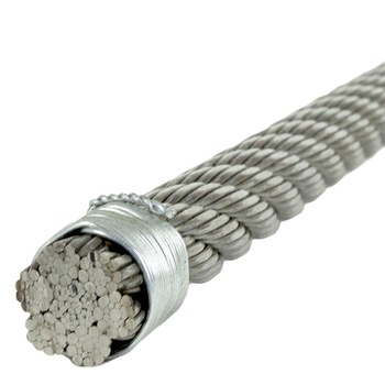 50FT Zipline Aircraft Cable con núcleo de hierro Cuerda de acero galvanizado 7x19 Hilos CUERDA